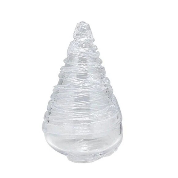 GOLD SWIRL 9IN-LARGE STUDIO CHRISTMAS BLOWN GLASS TREE DECOR BY MARIPOSA - Picture 1 of 9